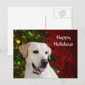 Gele labrador rekruter Kerstmis Feestdagenkaart (Voorkant / Achterkant)