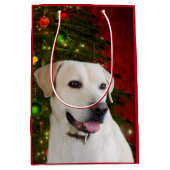 Gele labrador rekruter Kerstmis Medium Cadeauzakje (Voorkant)