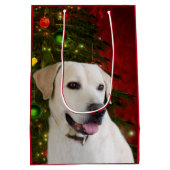 Gele labrador rekruter Kerstmis Medium Cadeauzakje (Achterkant)