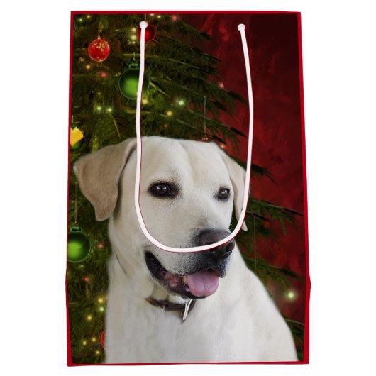 Gele labrador rekruter Kerstmis Medium Cadeauzakje (Achterkant)
