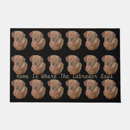 gele labrador retreiver dog portretteren leuke slo deurmat (Voorkant)