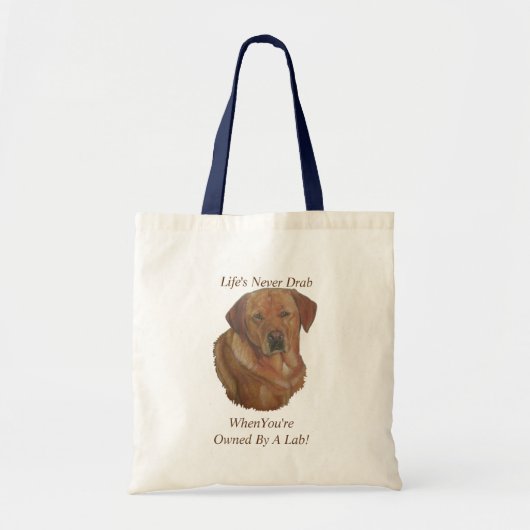 gele labrador retreiver dog portretteren leuke slo tote bag (Voorkant)