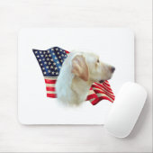 Gele Labrador Retriever Amerikaanse vlag, Muismat (Met muis)