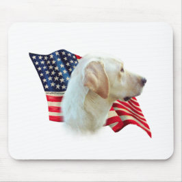 Gele Labrador Retriever Amerikaanse vlag, Muismat