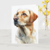 Gele labrador retriever aquarel kaart (Gele Bloem)