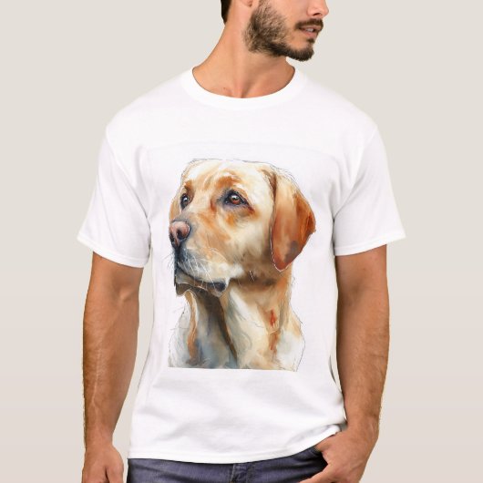 Gele labrador retriever aquarel t-shirt (Voorkant)
