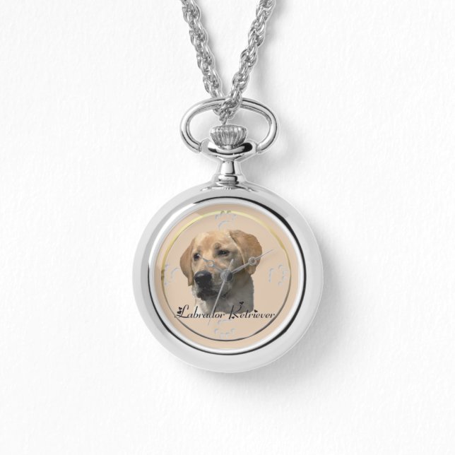 Gele Labrador Retriever Art Gifts Horloge (Voorkant)