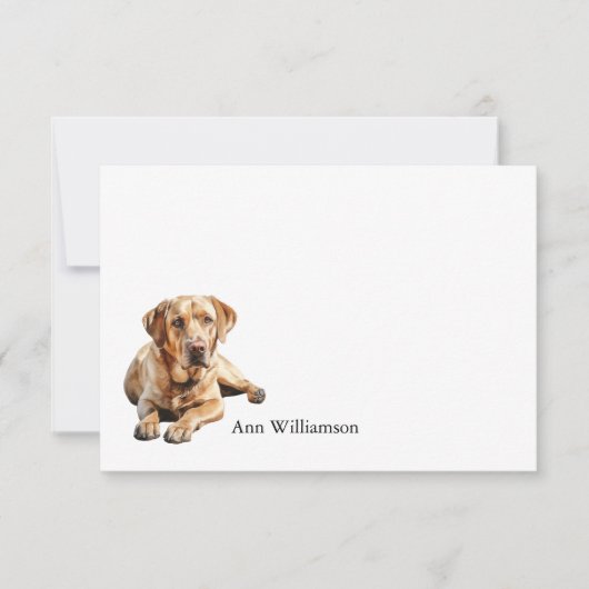 Gele Labrador Retriever Bedankkaart (Voorkant)