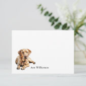 Gele Labrador Retriever Bedankkaart (Staand voorkant)