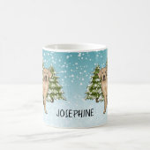 Gele Labrador Retriever Blauwe Winter Aangepaste N Koffiemok (Center)