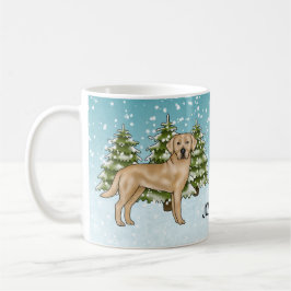 Gele Labrador Retriever Blauwe Winter Aangepaste N Koffiemok