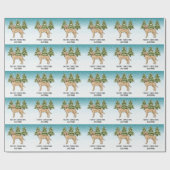 Gele Labrador Retriever Blauwe Winter Aangepaste t Cadeaupapier (Vlak)