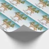 Gele Labrador Retriever Blauwe Winter Aangepaste T Cadeaupapier (Hoek)