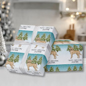 Gele Labrador Retriever Blauwe Winter Aangepaste t Cadeaupapier