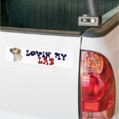 Gele Labrador Retriever bumpersticker (Op Truck)