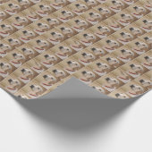 gele labrador retriever cadeaupapier (Hoek)