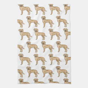 Gele Labrador Retriever Cartoon Lab Hond Patroon Theedoek