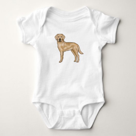Gele Labrador Retriever Cartoon Lab Hond Pup Romper (Voorkant)
