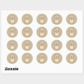 Gele labrador Retriever Cartoon Ronde Sticker (Vel)