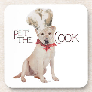 Gele Labrador Retriever Chef Drankjes Onderzetter