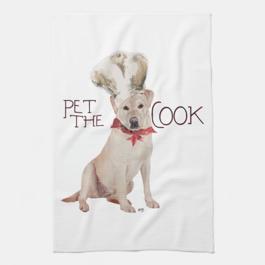 Gele Labrador Retriever Chef Theedoek (Verticaal)