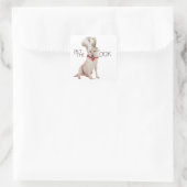 Gele Labrador Retriever Chef Vierkante Sticker (Tas)