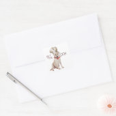 Gele Labrador Retriever Chef Vierkante Sticker (Envelop)