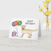 Gele Labrador Retriever Cute Dog Happy Birthday Kaart (Gele Bloem)