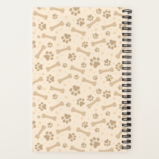 Gele labrador Retriever Dog Paw Print & Floral Notitieboek (Achterkant)
