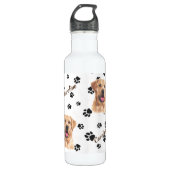 Gele labrador Retriever Dog Pawprint Waterfles (Voorkant)