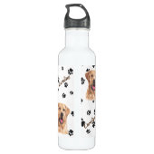 Gele labrador Retriever Dog Pawprint Waterfles (Achterkant)