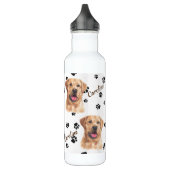 Gele labrador Retriever Dog Pawprint Waterfles (Links)