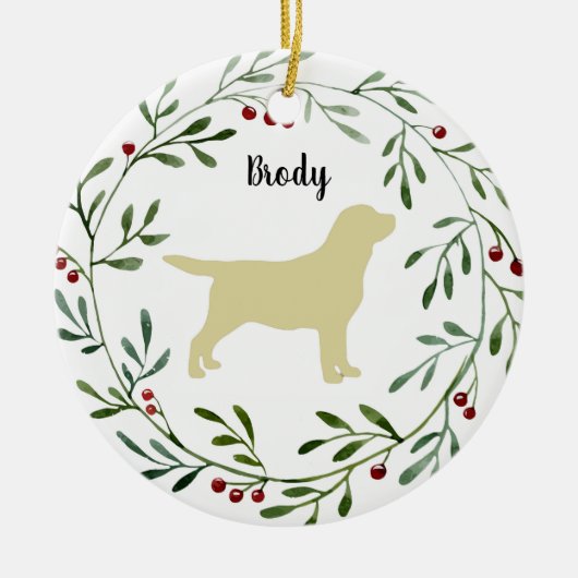 Gele Labrador Retriever - Eend honden - Gele Lab Keramisch Ornament (Voorkant)