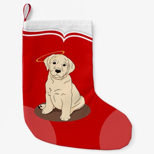 Gele Labrador Retriever Engel Kleine Kerstsok (Voorkant)