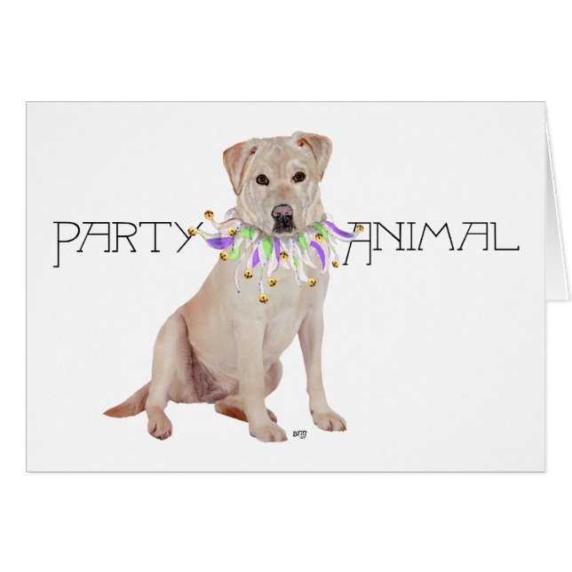Gele Labrador Retriever Feest (Voorkant Horizontaal)