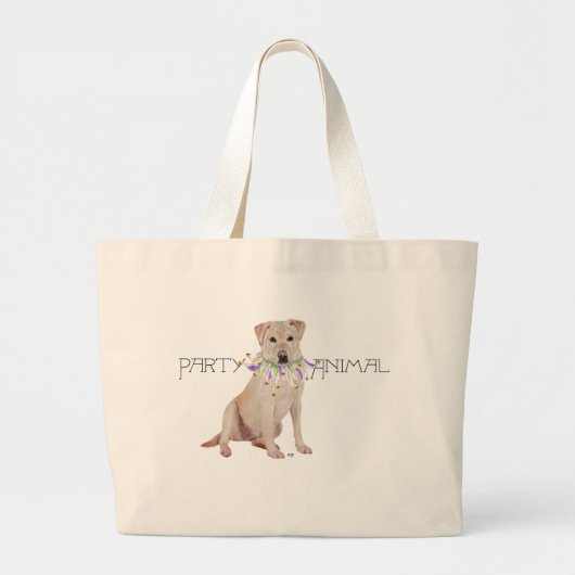 Gele Labrador Retriever Feest Grote Tote Bag (Voorkant)