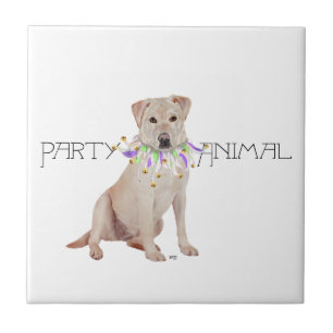 Gele Labrador Retriever Feest Tegeltje