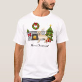 Gele labrador Retriever - feestelijke kerstruimte T-shirt (Voorkant)