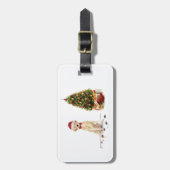 Gele labrador Retriever Funny Kersthond Bagagelabel (Voorkant verticaal)