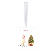 Gele labrador Retriever Funny Kersthond Decoratie (Rechts)