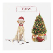 Gele labrador Retriever Funny Kersthond Kubus (Voorkant)