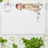 Gele labrador Retriever Funny Kersthond Theedoek (Gevouwen)