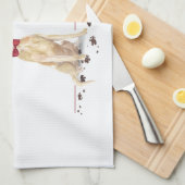 Gele labrador Retriever Funny Kersthond Theedoek (Quarter Fold)