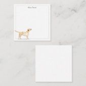 Gele labrador Retriever grijze grens vierkant Notitiekaartje (Voorkant / Achterkant)