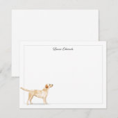 Gele Labrador Retriever Grijze Rand Gepersonalisee Notitiekaartje (Voorkant / Achterkant)