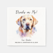 Gele Labrador Retriever Hond Bruiloft Cocktail Servet (Voorkant)