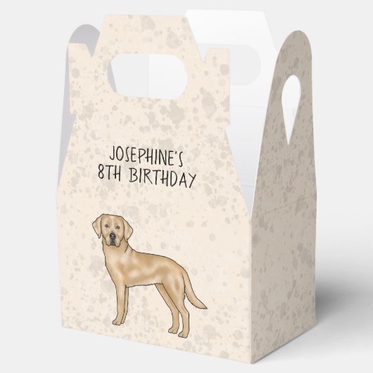 Gele Labrador Retriever Hond Custom Kids Verjaarda Bedankdoosjes (Geopend)