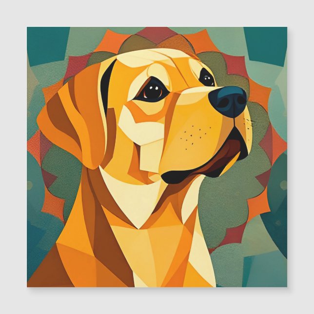 Gele Labrador Retriever Hond Geometrische Kunst (Voorkant)