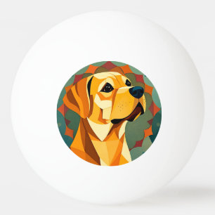Gele Labrador Retriever Hond Geometrische Kunst Pingpongbal