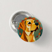 Gele Labrador Retriever Hond Geometrische Kunst Ronde Button 3,2 Cm (Voorkant /achterkant)
